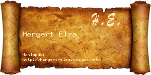 Hergert Elza névjegykártya